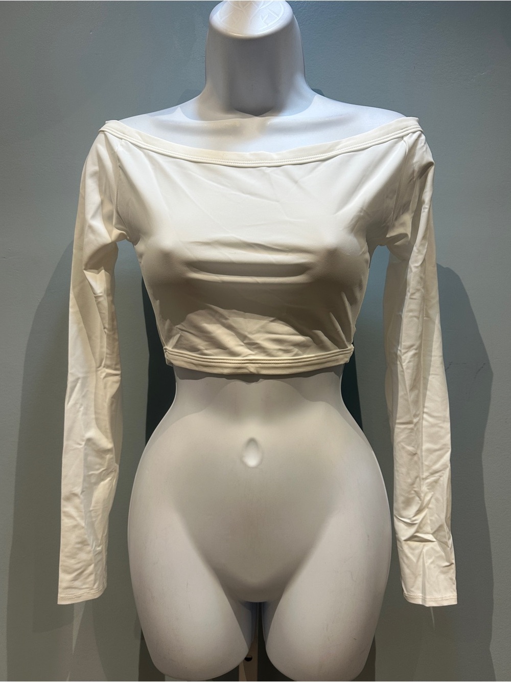 J. Valentine Cropped White Longsleeve Small/Medium NWOT